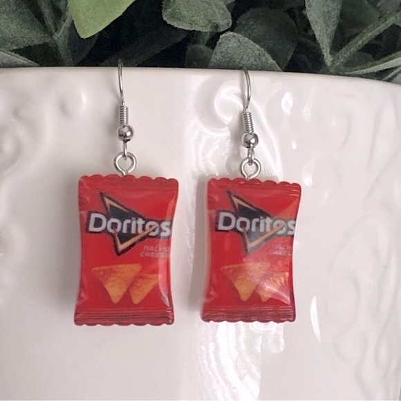 New Doritos Dangling Earrings Mini Food Cute Chips Snacks Fun Unique Party Gifts - Picture 3 of 7